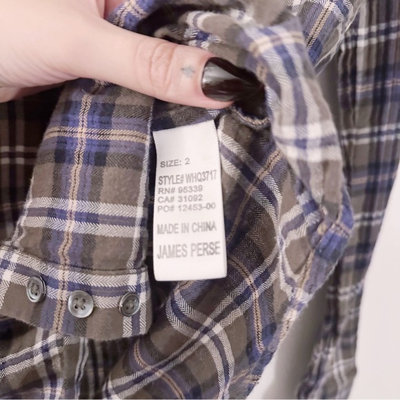 Standard James Perse Flannel Plaid Button Up Shirt - Picture 4 of 6